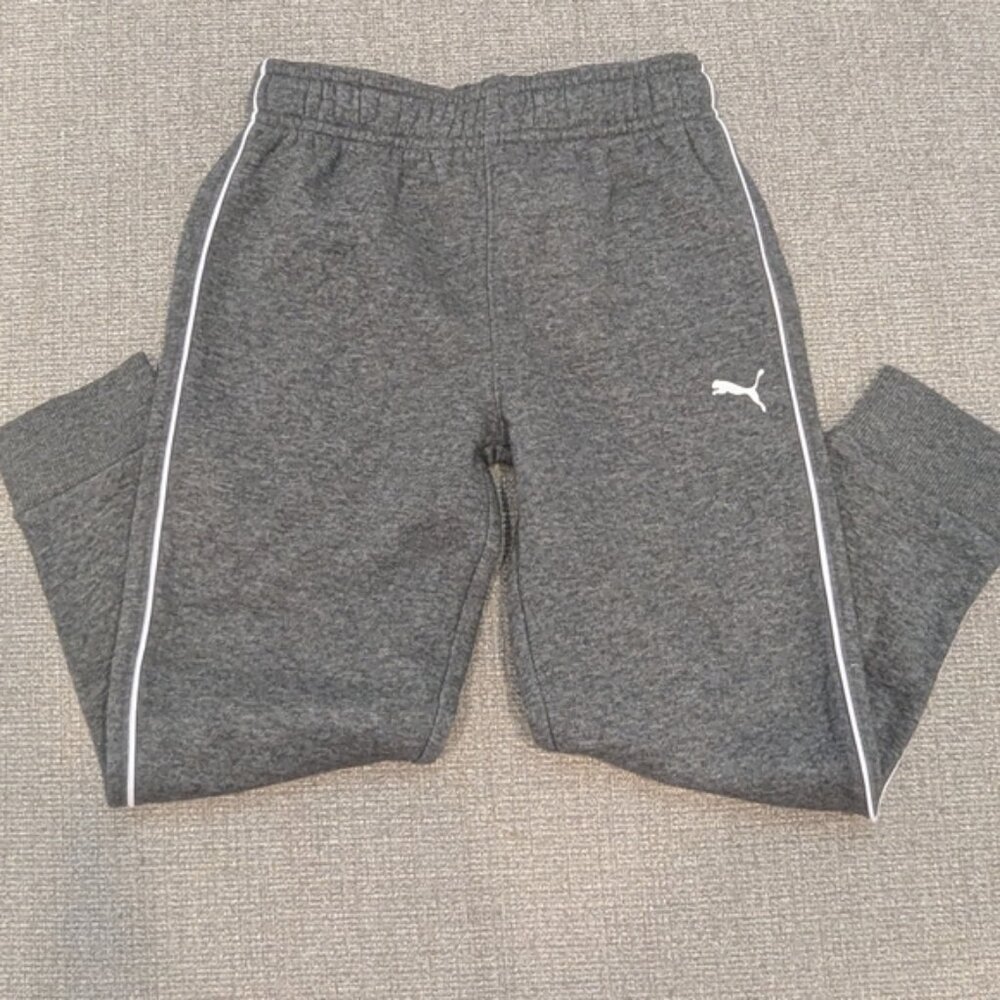 Puma Kids Grey Fleece Jogger Pants, size XS 5/6 NWOT